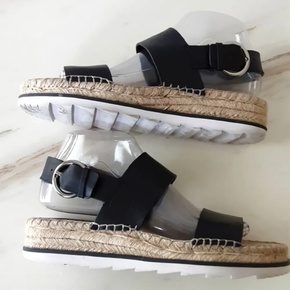 MARC FISHER DOUBLE STRAP ESPARDRILLE SANDAL SZ 7.5